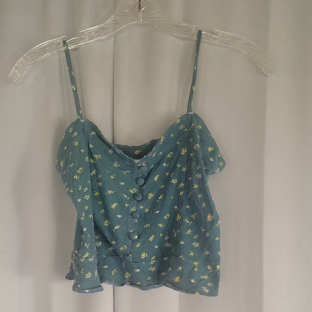 Me to We Teal Floral Camisole